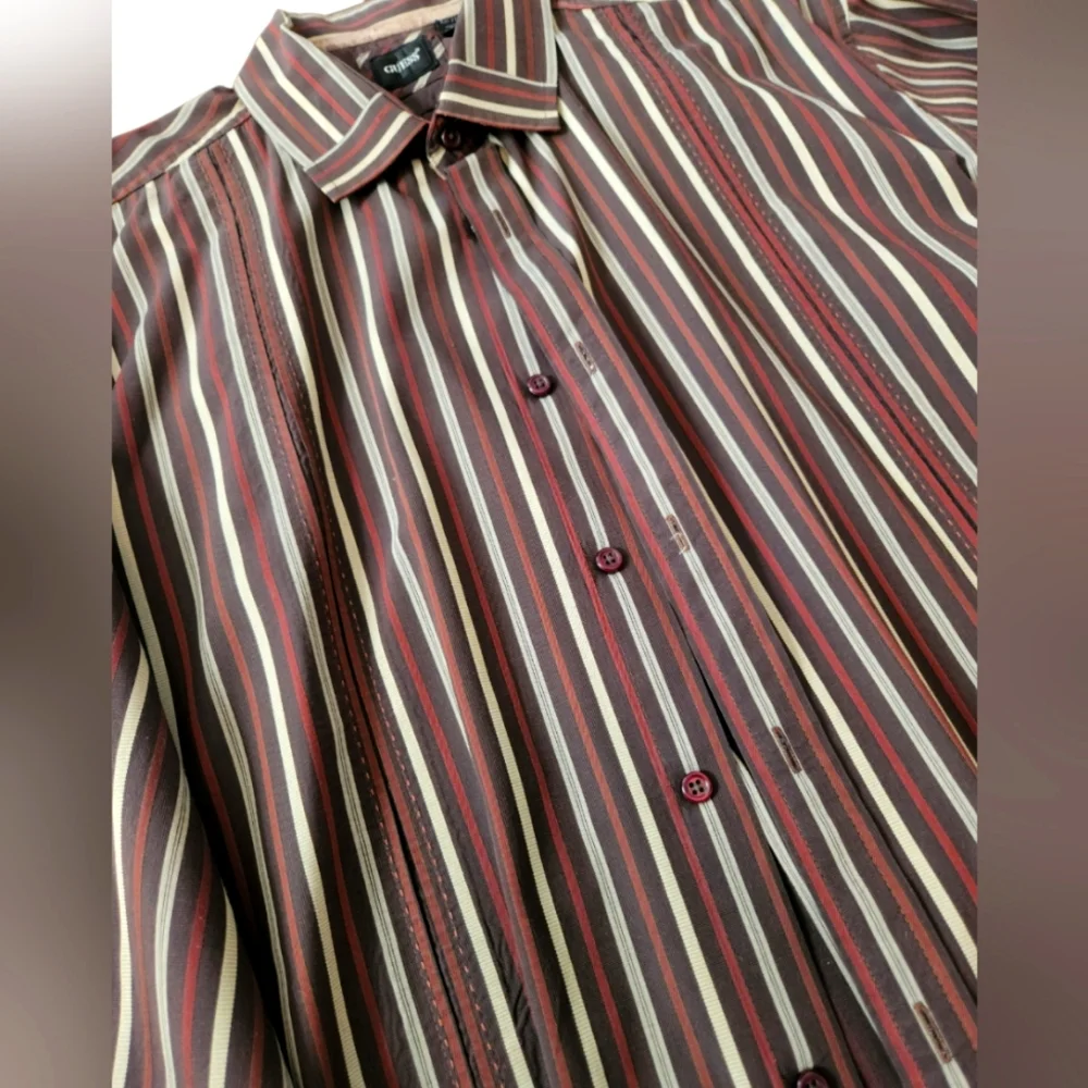 Guess Button Up Long Sleeve Casual Striped Shirt - Picture 5 of 7